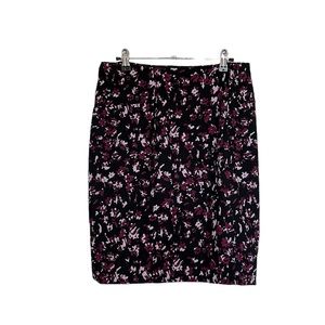 NWT Lysse Charity Dark Purple Multifloral Stretch Pencil Skirt Sz M